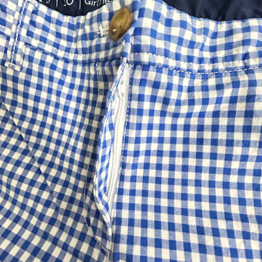 Talbots Girlfriend Chino Size 10‎ Blue White Gingham Check Ankle Panks - Picture 6 of 8